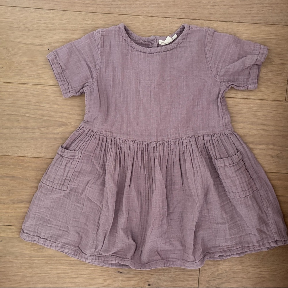 THE NEW Purple Casual Sundress with Short Sleeves and Crew Neck